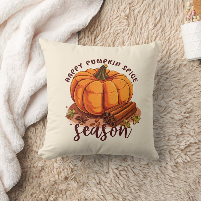 Happy Pumpkin Gewürzsaison - Gemütliche Herbstwoch Kissen (Decke)
