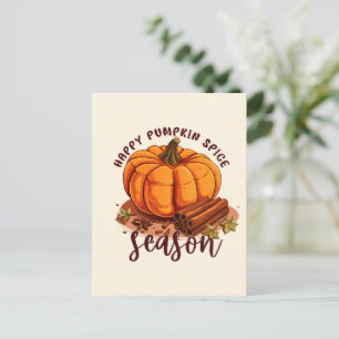 Happy Pumpkin Gewürzsaison - Gemütliche Herbstwoch Postkarte