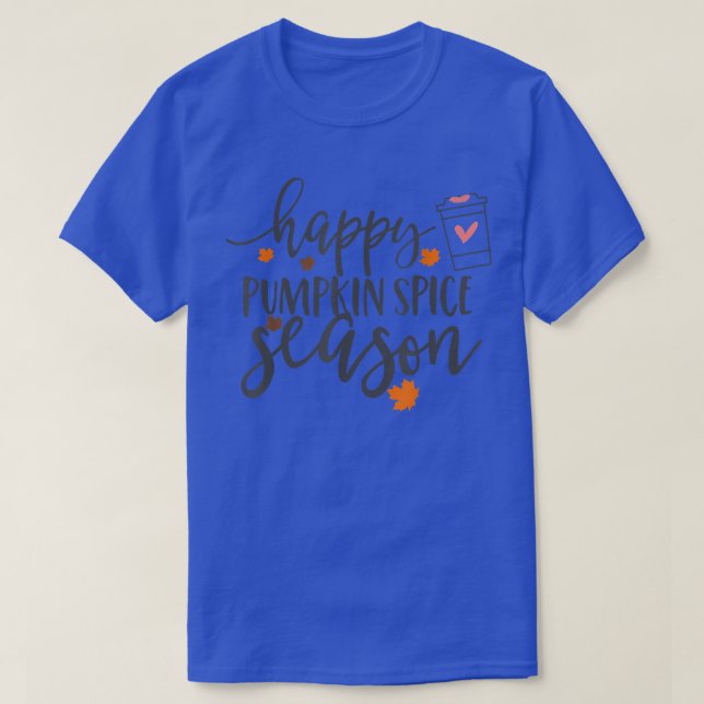 Happy Pumpkin Gewürzsaison KaffeeFunny Herbst Latt T-Shirt (Design vorne)