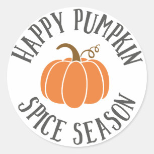 Happy Pumpkin Gewürzsaison Runder Aufkleber