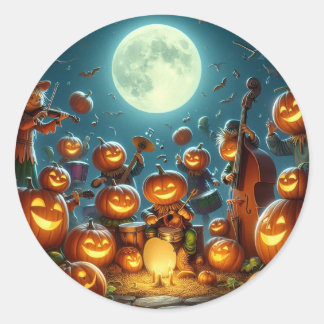 Happy Pumpkin Party Runder Aufkleber