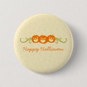 Happy Pumpkin Wirbel Halloween Button