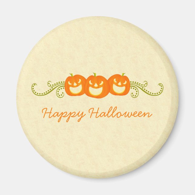 Happy Pumpkin Wirbel Halloween Magnet (Vorne)