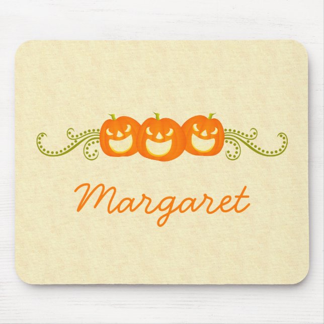 Happy Pumpkin Wirbel Halloween Mousepad (Vorne)