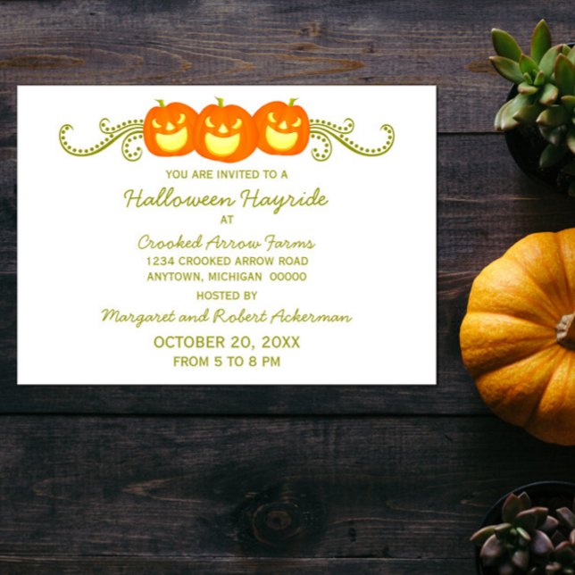 Happy Pumpkin Wirbel Halloween-Party Einladung (Happy Pumpkin Swirls Halloween Party Invitation)