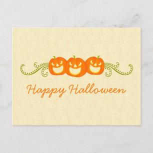 Happy Pumpkin Wirbel Halloween Postcard Postkarte