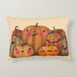 Happy Pumpkins - Niedliches Halloween Dekokissen