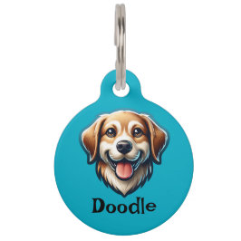 "Happy Pup Custom Tag - Name und Kontaktinformatio Haustiermarke