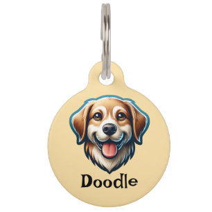 "Happy Pup Custom Tag - Name und Kontaktinformatio Haustiermarke