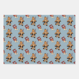 Happy Pup Doggie Liebe Wrapping Paper Geschenkpapier Set