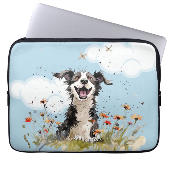 Happy Pup Laptopschutzhülle (Vorderseite)