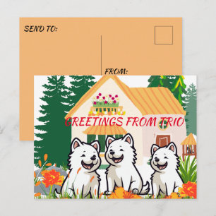 Happy Puppies Garden Party Postkarte
