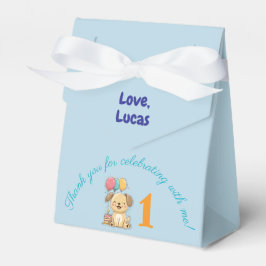 Happy Puppy, 1st Birthday, Boy, Pawty, Favor Box Geschenkschachtel