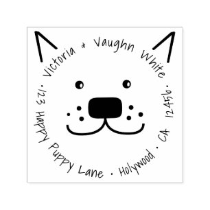 Happy Puppy Dog Rücksendeadresse - Funny Pet Permastempel