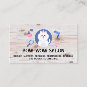 Happy Puppy Salon   Holzplatten Visitenkarte
