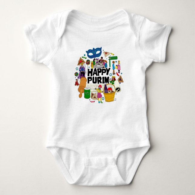 Happy Purim - Baby Strampler (Vorderseite)