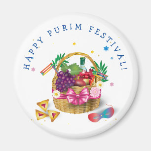 Happy Purim Basket Geschenke, Dekoration, Ornament Magnet