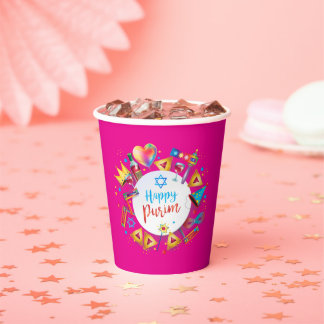 Happy Purim Basket Gifts, Decoration, Ornaments Pappbecher