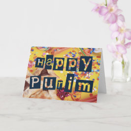 Happy Purim Colorful Jewish Holiday Card Karte