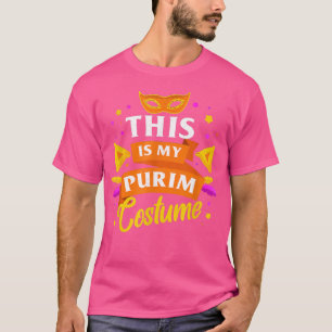 Happy Purim Costume Idee Niedliche Maske Hebräisch T-Shirt
