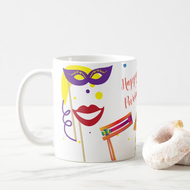 Happy Purim Festival Kinder Party Urlaub Kaffeetasse (Mit Donut)