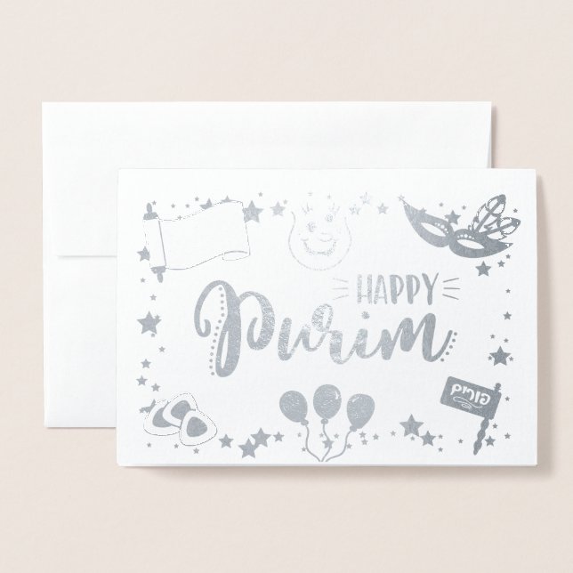 Happy Purim Folienkarte (Vorderseite mit Umschlag)