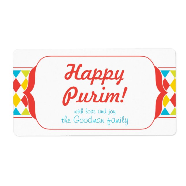 Happy Purim - Gif Label (Vorne)