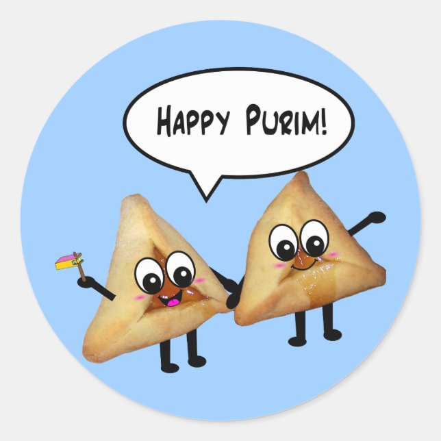 Happy Purim Hamantaschen Runder Aufkleber (Vorderseite)