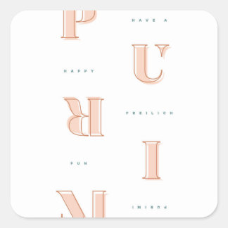 Happy Purim in neutralen Mishloach Manot Quadratischer Aufkleber