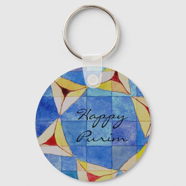 Happy Purim Key Chain Schlüsselanhänger (Vorderseite)
