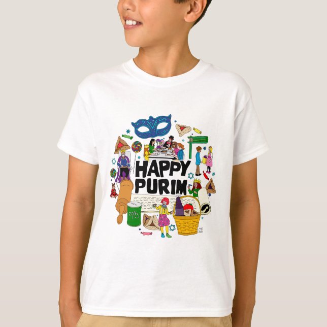 Happy Purim Kids T - Shirt (Vorderseite)