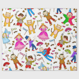 Happy Purim Kinder in Kostümen Geschenkpapier