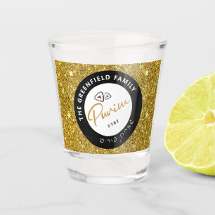 Happy Purim Personalisiertes Script Schnapsglas