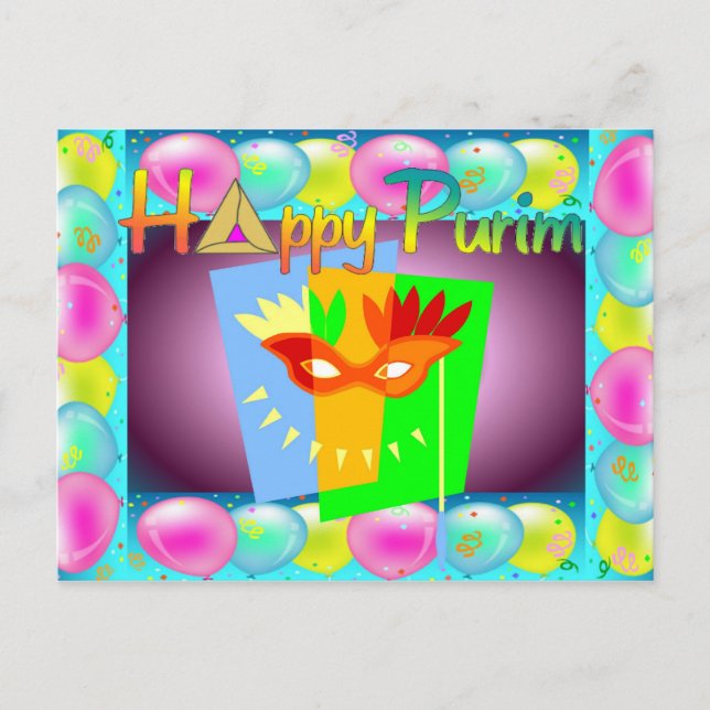 Happy Purim Postcard Postkarte (Vorderseite)