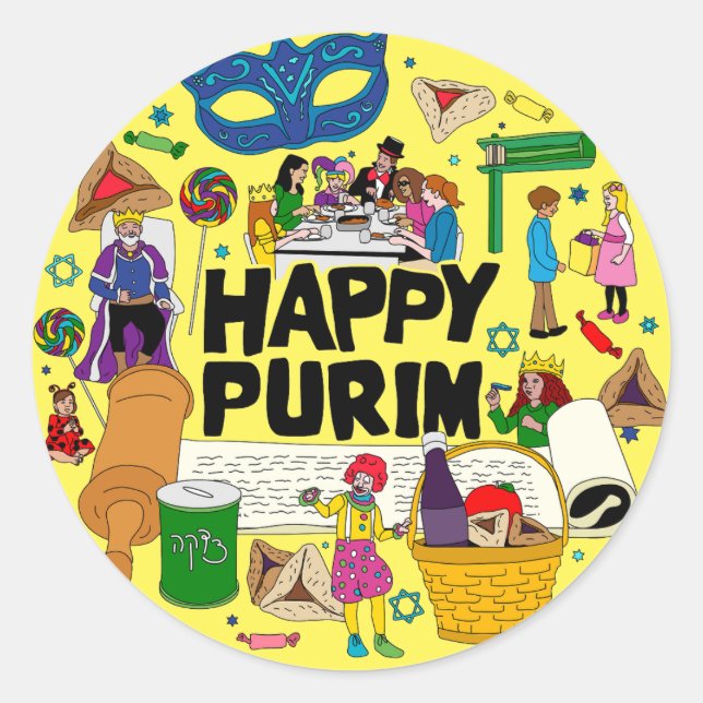 Happy Purim Stickers (Vorderseite)