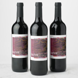 Happy Purim Wine Labels für Purim Party Weinetikett