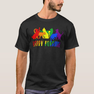 Happy Purride Cat Kitten Pride LGBT Monat T-Shirt