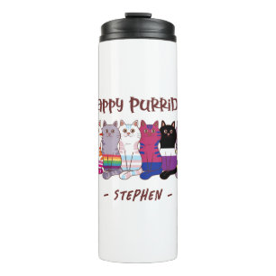 Happy Purride - LGBTQ Pride Cats Thermosbecher