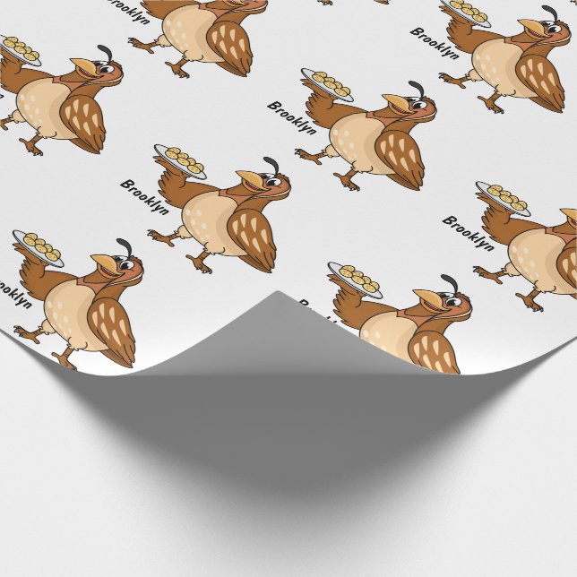 Happy quail mit Eiern Cartoon Geschenkpapier (Ecke)