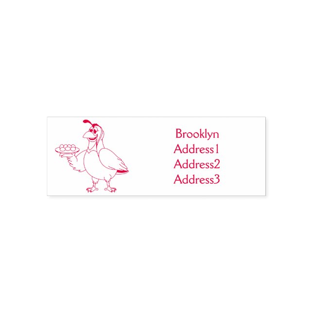 Happy quail mit Eiern Cartoon Permastempel (Design)