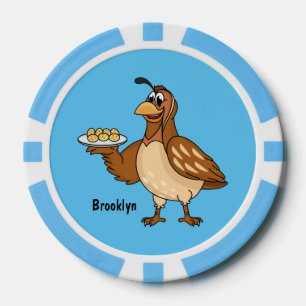 Happy quail mit Eiern Cartoon Pokerchips