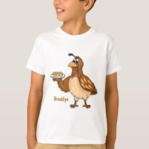 Happy quail mit Eiern Cartoon T-Shirt