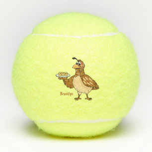 Happy quail mit Eiern Cartoon Tennisbälle