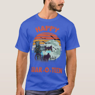 Happy Quar-O-Teen Cat with Face Mask Black Cat Hal T-Shirt