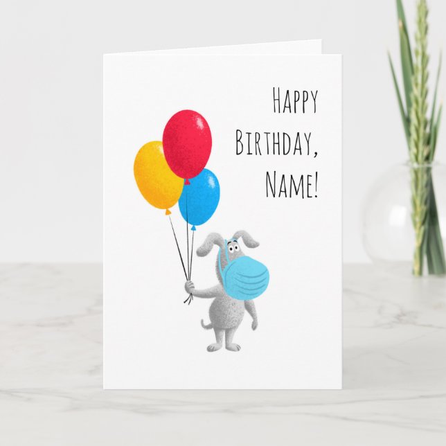 Happy Quarantäne Geburtstag Hund Welpen Karte (Vorderseite)