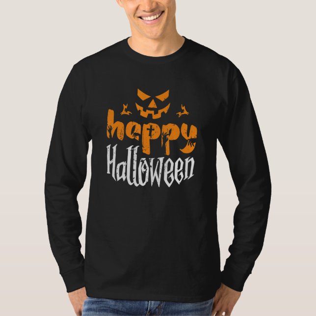 Happy  Quote Halloween Beer Party T-Shirt (Vorderseite)