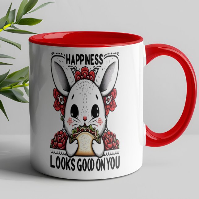 Happy Rabbit Glück steht dir gut Tasse (Von Creator hochgeladen)