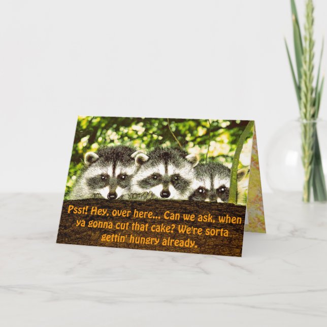 Happy Raccoon Ferienkarte Feiertagskarte (Vorderseite)