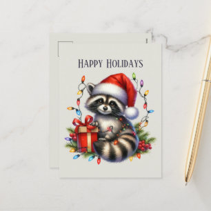 Happy-Raccoon-Nachricht Feiertagspostkarte