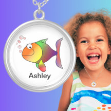 Happy Rainbow Fish Cartoon Name hinzufügen